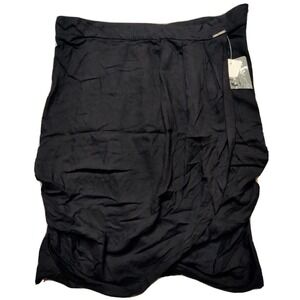 SEAN‎ JOHN Women Large Jet Black Rayon 20" Lined Skirt NEW